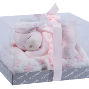 GAMBERRITOS Одеало 80х110см. + играчка Сънчо, розово