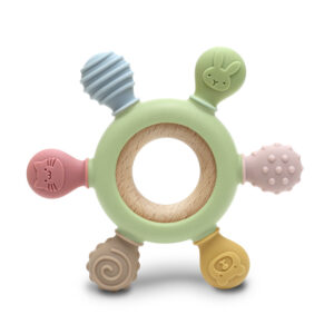 СИЛИКОНОВА ГРИЗАЛКА С БУК РУЛ NATURAL FRESH GREEN