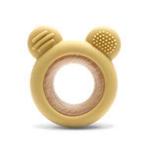 СИЛИКОНОВА ГРИЗАЛКА С БУК МЕЧЕ NATURAL YELLOW