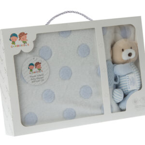 GAMBERRITOS Одеало 80х110см. + играчка Чесалка, синьо