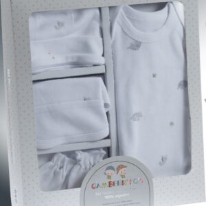 GAMBERRITOS Комплект за изписване на новородено, 4 части, сиво