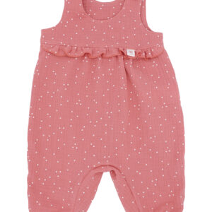 Maximo летен гащеризон муселин с къдрички розов на бели точки