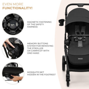 Kinderkraft YOXI бебешка количка 3в1 MOONLIGHT GREY