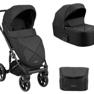 Комбинирана количка 2в1 с твърд кош Amani Black