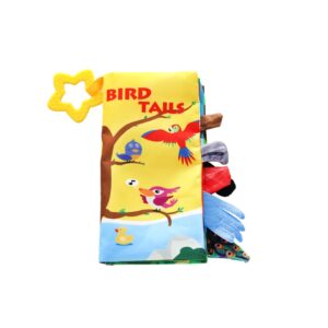 Образователна текстилна книжка с чесалка Bird tails
