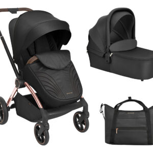 Комбинирана количка 2в1 с кош за новородено Kara Black