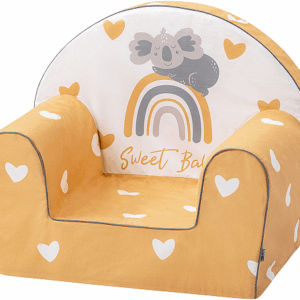 BUBABA Детски фотьойл Жълто сърце