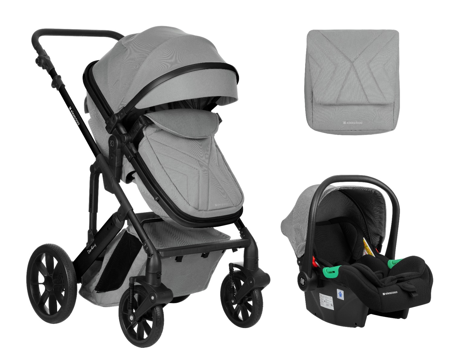 Комбинирана количка 3в1 трансф. седалка Darling Light Grey 2024