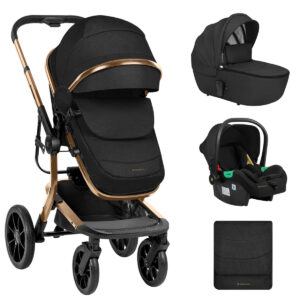 Комбинирана количка 3в1 с твърд кош Irene Black 2024