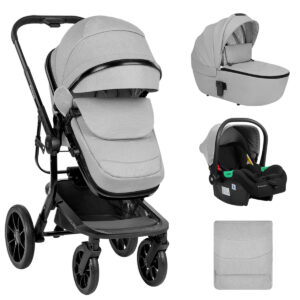 Комбинирана количка 3в1 с твърд кош Irene Light Grey 2024