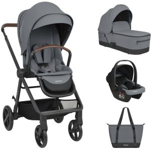 Комбинирана количка 3в1 с кош за новородено Mia Grey