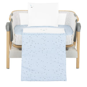 Бебешки спален комплект за мини-кошара 5ч Bear with me Blue