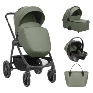 Комбинирана количка 3в1 с кош за новородено Modena Army Green