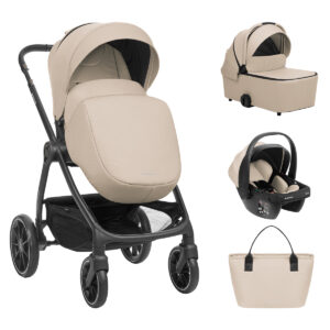 Комбинирана количка 3в1 с кош за новородено Modena Beige