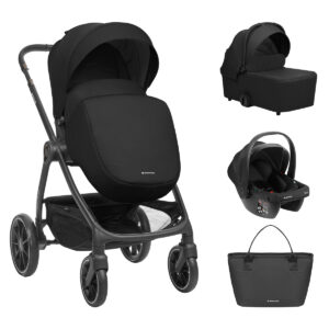 Комбинирана количка 3в1 с кош за новородено Modena Black
