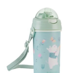 Чаша със силиконовa сламка и каишка 450мл Music Fest Mint