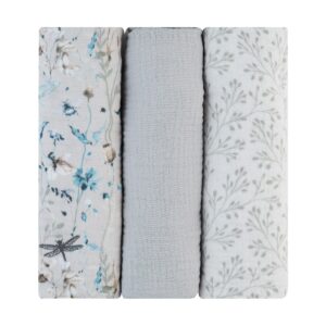 Комплект 3 бр муселинови пелени 100х100 см Dreamy Fields Grey