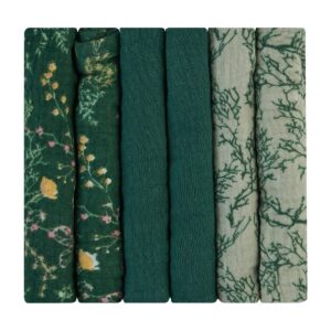 Комплект 6 бр муселинови кърпички 30х30 см Secret Garden Green