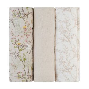 Комплект 3 бр муселинови пелени 100х100 см Secret Garden Beige
