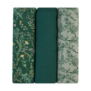 Комплект 3 бр муселинови пелени 100х100 см Secret Garden Green