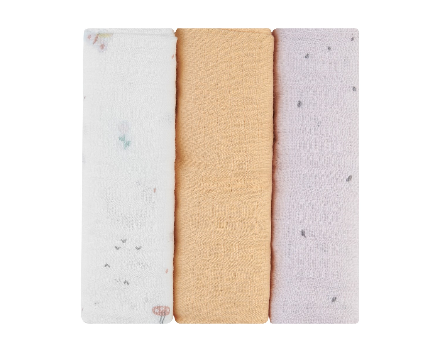 Комплект 3 бр муселинови пелени 75х75 см Hedge-hugs