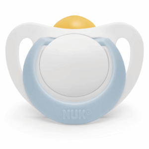 NUK биберон залъгалка каучук 0-6мес. 1бр. STAR + box - Бяло/Синьо