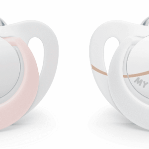 NUK бибeрон залъгалка силикон 0-2мес. 2бр. STAR момиче