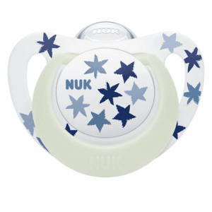 NUK биберон залъгалка силикон 18-36 мес. 1бр. STAR Night + box - Сини звезди