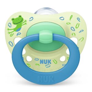 NUK Биберон залъгалка силикон 6-18 мес. 1бр Signature + кутийка за съхранение и стерилизация в микровълнова - Зелен