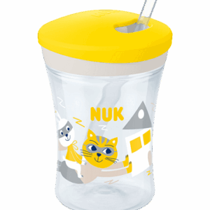 NUK EVOLUTION Action Cup, Чаша 230мл., 12+мес., със сламка Жълта
