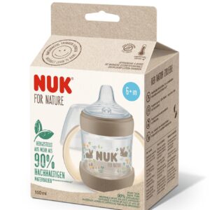 NUK for NATURE Шише за сок РР Temperature Control 150мл. със силиконов накрайник 6+мес. Крем