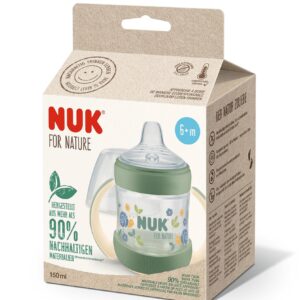 NUK for NATURE Шише за сок РР Temperature Control 150мл. със силиконов накрайник 6+мес. Зелено