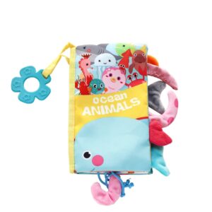 Образователна текстилна книжка с чесалка Ocean animals