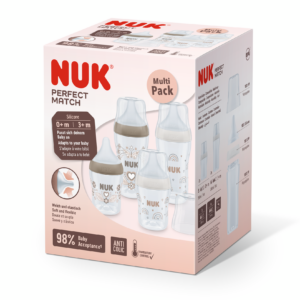 NUK Perfect Match Сет 4 шишета РР - 2х150мл. + 2х260мл., Сърце и Дъга