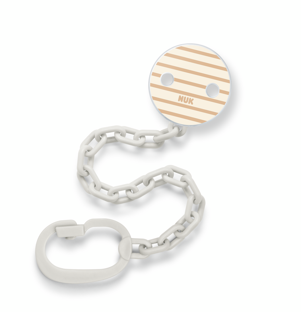 NUK синджир за биберон 2023 - Бежов райе