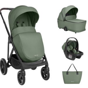 Комбинирана количка 3в1 с кош за новородено Chiara Army Green