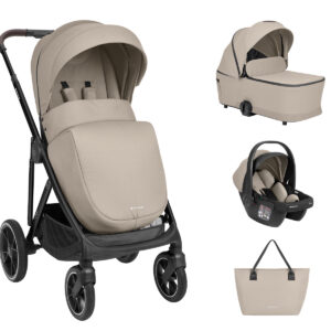 Комбинирана количка 3в1 с кош за новородено Chiara Beige