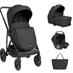 Комбинирана количка 3в1 с кош за новородено Chiara Black