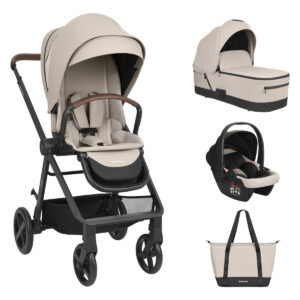 Комбинирана количка 3в1 с кош за новородено Mia Beige