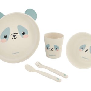Сет за хранене бамбук Panda Blue