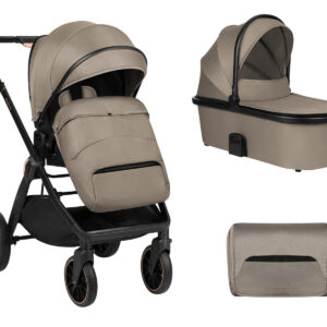 Комбинирана количка 2в1 с кош за новородено Tiffany Beige 2024