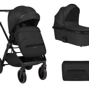 Комбинирана количка 2в1 с кош за новородено Tiffany Black 2024