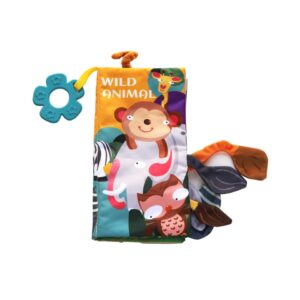 Образователна текстилна книжка с чесалка Wild Animals