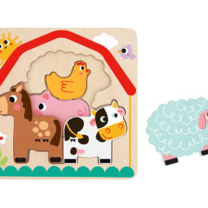 Дървен многопластов пъзел Farm TH623 7 части