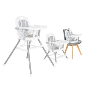 Детски стол за хранене Amaretti 3в1 сив