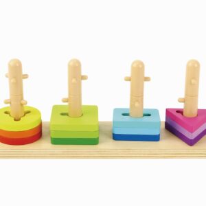 Дървен сортер с геометрични фигури TK497